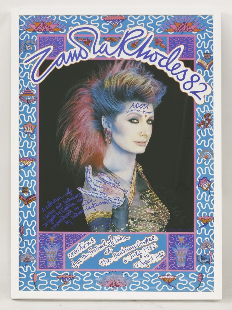 Zandra Rhodes,a colour lithographic poster for Creations for the Festival of India, at The Barbican, - Image 2 of 3