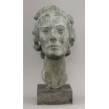 Nicolaus Koni (Hungarian-American, 1911-2000),a bronze portrait bust, Mrs Bonham Carter, signed