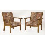 A pair of oak armchairs,designed by Hans Wegner for GETAMA (2)
