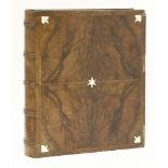 A walnut book box,early 19th century, each side quarter-veneered with herringbone inlaid border,