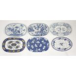 Six pottery Drainers,various patterns, Spode,34 to 38cm (6)