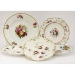 Two Derby Plates,early 19th century, decorated with floral sprays within gilt borders, standard