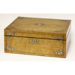 A Victorian maple workbox,with mother-of-pearl inlaid detail, the interior with a lift-out tray,
