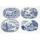 Four pottery Drainers,'Indian Queen','Jumping Boy', restored crack, andtwo chinoiserie designs,36 to