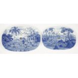 A COLLECTION OF BLUE AND WHITE TRANSFER-PRINTED POTTERY DRAINERS, 1820-1860Two Spode Drainers from