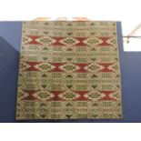 A red ground flat weave kelim, and a similar kelim, the largest approximately 6ft x 8ft