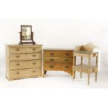 A pine chest, another chest, and a washstand