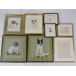 A collection of watercolours, and prints of dogs