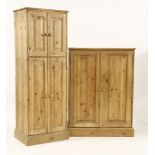 A pine cupboard, 90cm wide, and a tall cupboard, 58cm wide