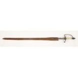 An Infantry officer's spadroon sword, 1786 pattern, with brass stirrup hilt with shaped pommel and