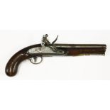 A flintlock pistol, stamped 'Beckwith' with brass mounts, 39cm long