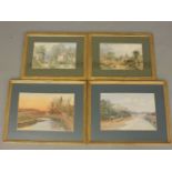 Two pairs of Victorian watercolours, in gilt frames, largest 34 x 50cm