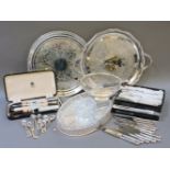 A collection of silver plated items, and flatware