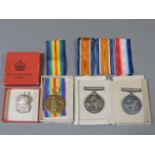 A group of three Great War and Victory medals, awarded to NAC 386510 Pte L Quinn ASC, and a