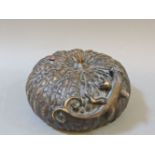 A Chinese pottery gourd, with dragon, beetle and mouse, seal mark, 12cm high