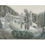 *Edward Bawden RA (1903-1989)'CAERHAYS CASTLE, CORNWALL'Watercolour49 x 64cm*Artist's Resale Right
