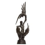 *Sean Crampton (1918-1999)'GIRL WITH TWO GEESE', 1963Bronze, signed 'SC' and numbered 2/1022cm