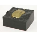 *Nettie Firman (contemporary)'MOUSE FOSSIL'Original cast concrete sculpture with gold leaf8.5cm