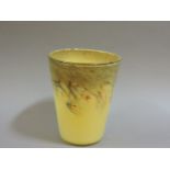 A Vasart yellow glass, with spiral inclusions, 18cm high, and a Ghisetti signed bowl, 24cm diameter