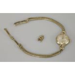 A 9ct gold Hamilton ladies gold mechanical bracelet wristwatch, 13.6g all in