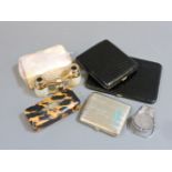 A quantity of bijouterie, to include a tortoiseshell snuff box, crocodile skin cigarette cases, etc