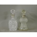 Two modern silver mounted decanters and stoppers, tallest 26cm high