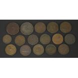 Approximately sixteen assorted 19th century trade tokens, to include Edward Stephen, Hull Leadworks,