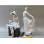 Lladro figures, 'Dancer' and 'Child with Doll', tallest 34cm