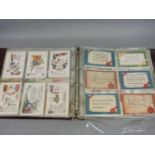 British postcards, four hundred approximately, romantic, language of flowers, verses, butterflies,