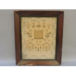An early Victorian sampler, worked by Hester Outtrim, 'Finished this work in the year of our Lord