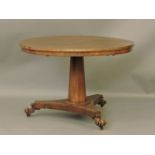 A William IV rosewood centre table