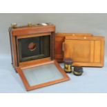 A mahogany plate camera, with Ross and Wray lenses