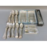 A quantity of stainless steel and electroplated Kings pattern cutlery