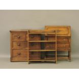 An early 20th century oak bureau, on barley twist legs, 73cm wide, 100.5cm high, a small Victorian