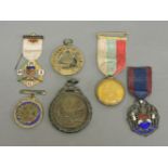 A collection of Masonic medals, one dated 1830, another inscribed and dated Dec 23 1816, three