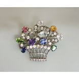 A Giardinetti brooch, set with an assortment of stones including amethyst, ruby and sapphire