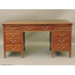 A Globe Wernicke mahogany pedestal desk