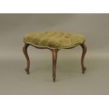 A 19th century cabriole leg stool