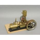 A Regner 'stationary' engine, hand built kit, mounted on a plinth