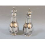 A pair of boxed American silver pepperettes, 12.5cm, 4.9oz