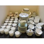 Ten Royal Worcester coffee cans and saucers, in the Royal Garden pattern, an extensive Royal Doulton