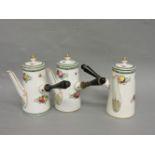 Three 'Trapnell' pattern Copeland Spode coffee pots