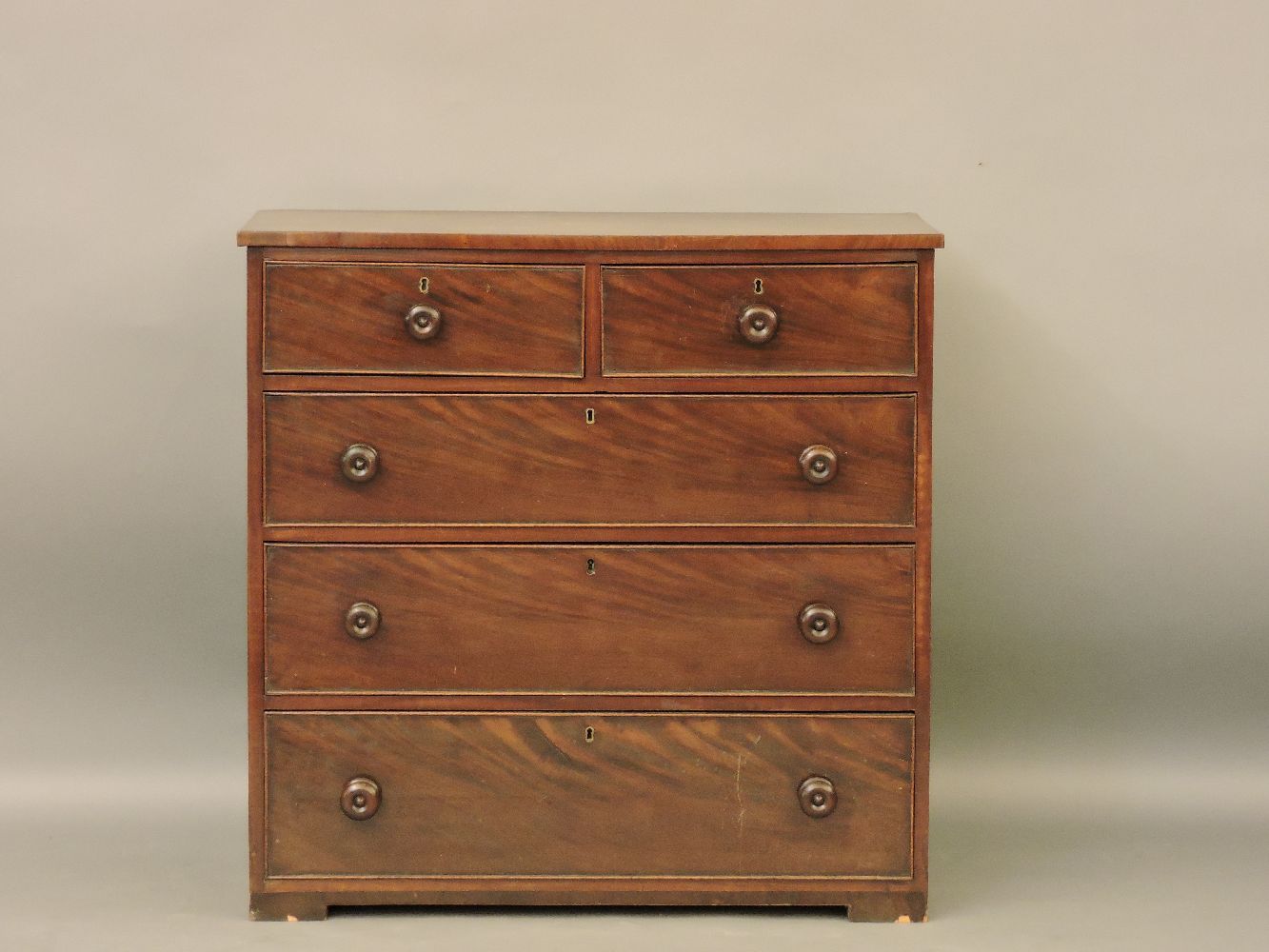 A Victorian mahogany chest of drawers, 91cm high, 91cm wide