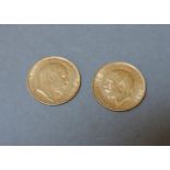 Two gold half sovereigns, 1908 and 1913