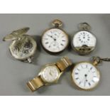 An 18ct gold cased open faced pocket watch, the interior plate inscribed H L Brown, Sheffield, no