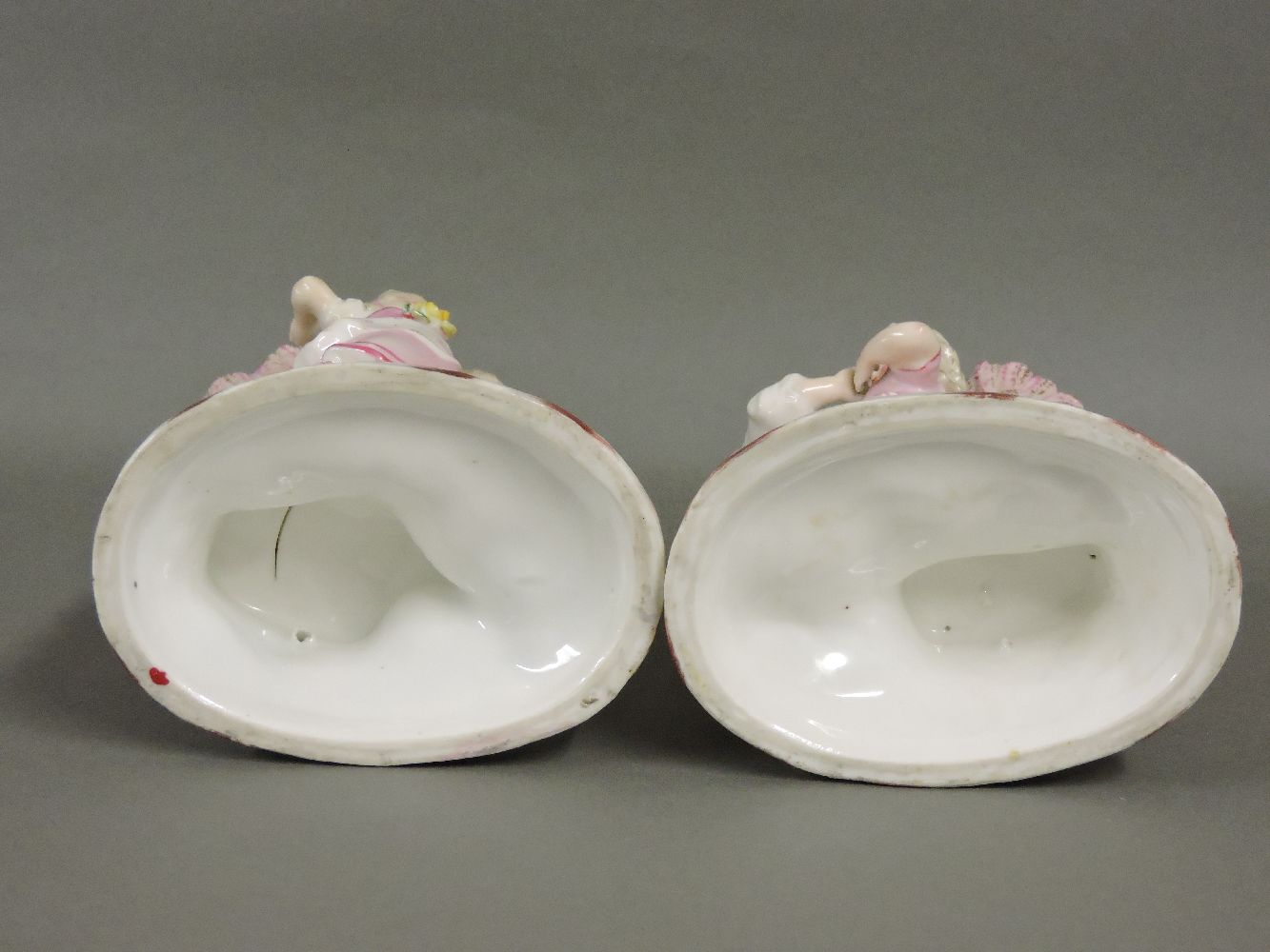 A pair of Continental porcelain spill vases, and a Staffordshire dog - Image 3 of 6
