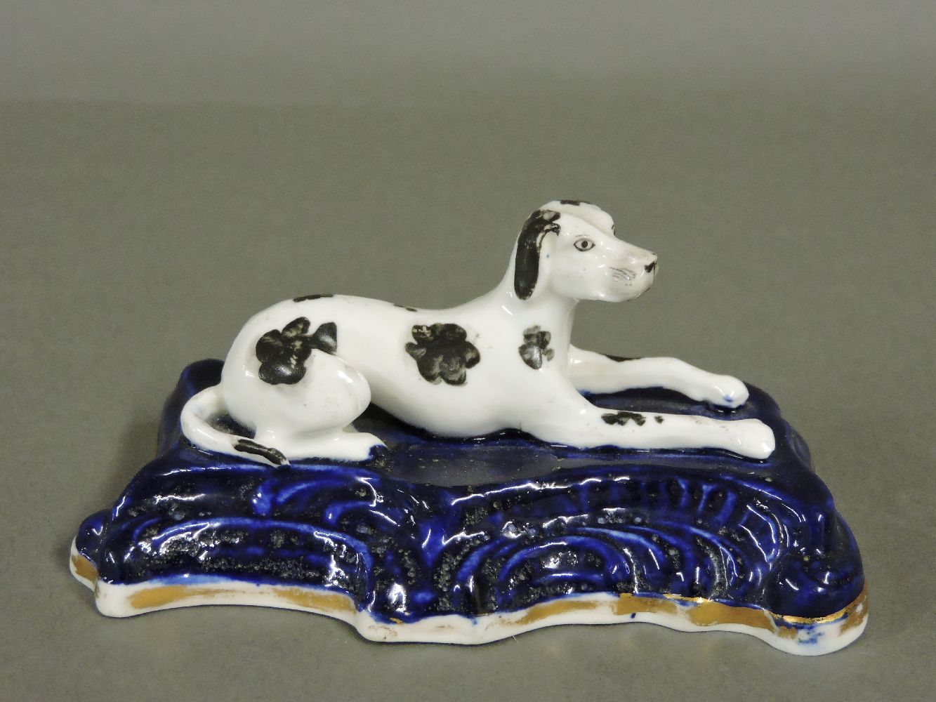 A pair of Continental porcelain spill vases, and a Staffordshire dog - Image 4 of 6