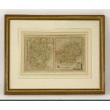 Thomas Condor,A New Map of Bedfordshire and a New Map of Hartfordshire,18th century, hand coloured