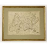 John Carey,A Map of Middlesex ...,19th century, hand coloured map,40 x 53cm, andanother by John