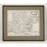 John Carey,A Map of Essex,18th century, hand coloured map,42.5 x 53cm, andtwo further maps of